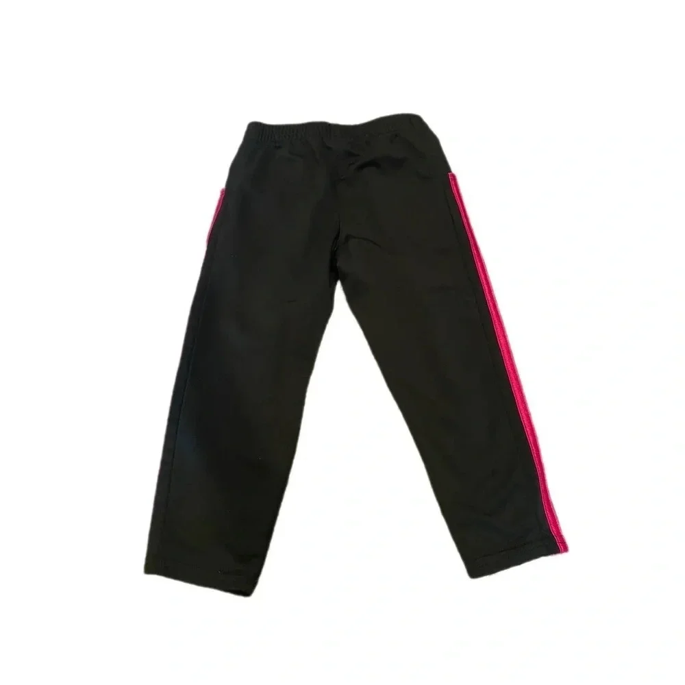 Adidas Girls 3t Black and Hot Pink Stripe Athletic Pants/ Sweatpants​ - Picture 3 of 4